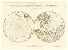 Les deux poles arctique ou septentrional, et Antarctique ou meridional, ou description des terres arctiques et antarctiques, et des pays circomvoisins jusques aux 45 degres de latitude . . .  1657 By Nicolas Sanson