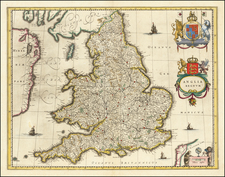 England Map By Willem Janszoon Blaeu