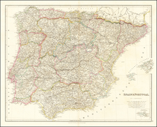 Spain and Portugal Map By John Arrowsmith