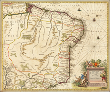 Brazil Map By Willem Janszoon Blaeu