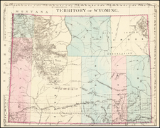 Wyoming Map By Samuel Augustus Mitchell Jr.