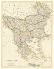 Romania, Balkans, Turkey and Greece Map By John Arrowsmith