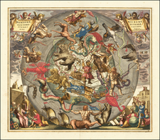 Eastern Hemisphere, Polar Maps and Celestial Maps Map By Andreas Cellarius