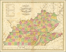 Kentucky and Tennessee Map By Anthony Finley