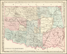 Oklahoma & Indian Territory Map By Samuel Augustus Mitchell Jr.
