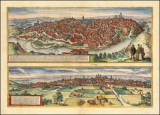 Spanish Cities Map By Georg Braun  &  Frans Hogenberg