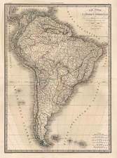 South America Map By Alexandre Emile Lapie