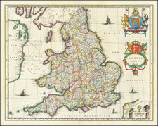 England Map By Willem Janszoon Blaeu