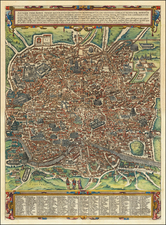 Rome Map By Georg Braun  &  Frans Hogenberg