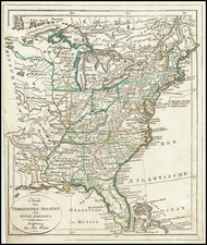 United States and South Map By Johann Walch