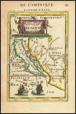 Baja California, California and California as an Island Map By Alain Manesson Mallet