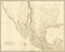 Texas, Southwest, Rocky Mountains, Mexico and California Map By Henry Colburn