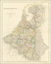 Netherlands and Belgium Map By John Arrowsmith