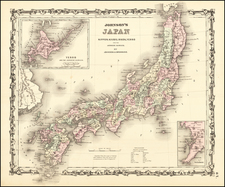 Japan Map By Alvin Jewett Johnson  &  Ross C. Browning