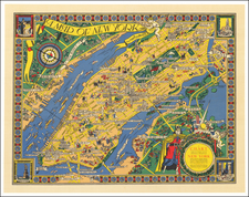 A Chart neither too Literal nor too Emotional, shewing the city New York replete with the wondrous Spectacles, Mysteries, and Pastimes of the natives... Done in the year of the New York World's Fair ~ 1939