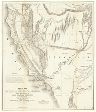 Southwest, Arizona, Utah, Nevada, Utah and California Map By John Charles Fremont / Charles Preuss