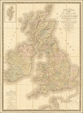 British Isles Map By J. Andriveau-Goujon