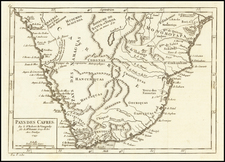 South Africa Map By Gilles Robert de Vaugondy