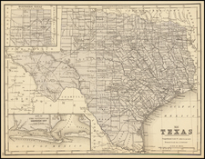 Texas Map By Samuel Augustus Mitchell Jr.