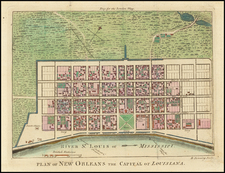 South and Louisiana Map By London Magazine