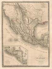 Texas, Southwest, Rocky Mountains and California Map By Alexandre Emile Lapie