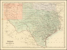 Texas and Oklahoma & Indian Territory Map By Adam & Charles Black