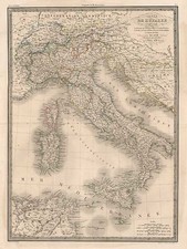 Europe, Italy and Balearic Islands Map By Alexandre Emile Lapie