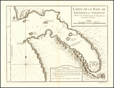 Carte de la Baye de Saldana ou Saldane Dressee sur les Remarques de Navigateurs . . . By Jacques Nicolas Bellin