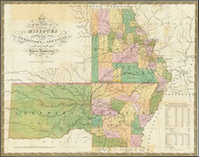 Arkansas, Plains, Missouri and Oklahoma & Indian Territory Map By Samuel Augustus Mitchell