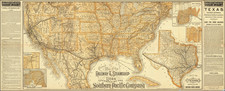 United States, Texas, California and Los Angeles Map By Poole Brothers