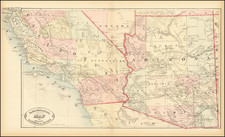 Arizona and California Map By HS Stebbins