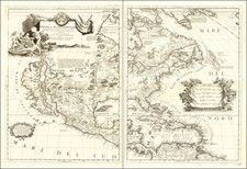 United States, North America and California as an Island Map By Vincenzo Maria Coronelli