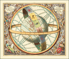 Pacific, Australia, California and Celestial Maps Map By Andreas Cellarius