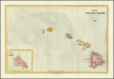 Hawaii and Hawaii Map By Jules Sebastian Cesar Dumont-D'Urville