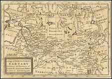 China, India and Central Asia & Caucasus Map By Herman Moll