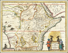 Africa, East Africa and West Africa Map By Matthaeus Merian