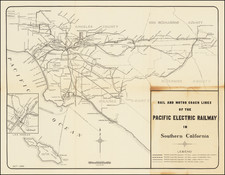California and Los Angeles Map By Pacific Electric Railway