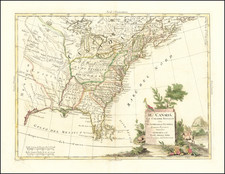 United States, American Revolution and Eastern Canada Map By Antonio Zatta