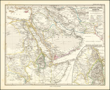 Middle East and Arabian Peninsula Map By Adolf Stieler