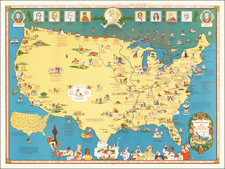 United States and Pictorial Maps Map By Louise E. Jefferson