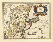 China, Japan and Korea Map By Matthaus Merian