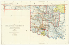 Oklahoma & Indian Territory Map By U.S. General Land Office