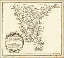 India and Sri Lanka Map By Jacques Nicolas Bellin