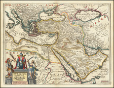 Turkey, Mediterranean, Middle East, Arabian Peninsula and Turkey & Asia Minor Map By Matthaus Merian