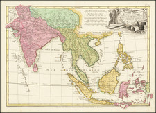 India, Southeast Asia, Philippines and Indonesia Map By Jean Lattré