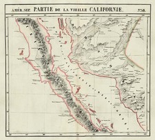 Mexico and Baja California Map By Philippe Marie Vandermaelen