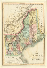 New England, Maine, New Hampshire and Vermont Map By Hinton, Simpkin & Marshall