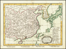 China, Japan and Korea Map By Jean Lattré