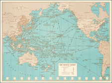 World, Pacific Ocean, Hawaii, Japan, Philippines, Singapore, Malaysia, Pacific, Hawaii and World War II Map By Hammond & Co.