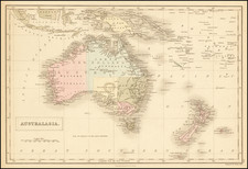 Australia, Oceania and New Zealand Map By Adam & Charles Black